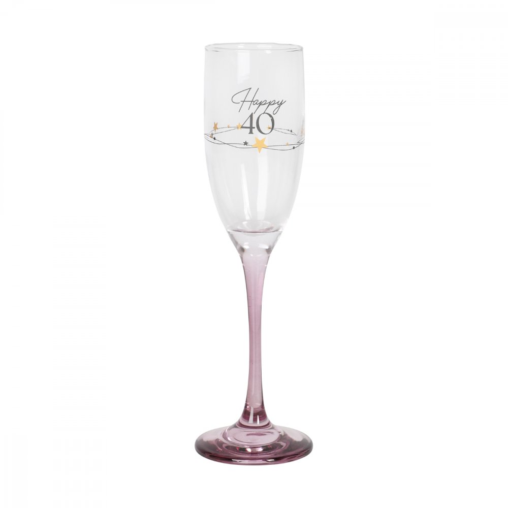 Champagneglass - Happy 40 - Borddekking og buffet, Student