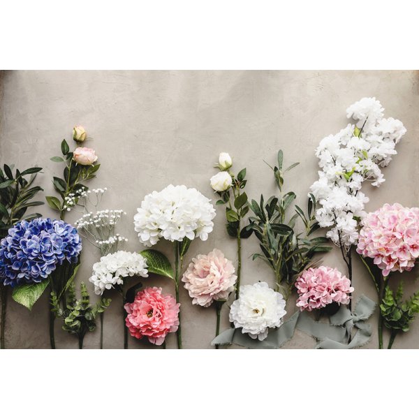 Kunstig blomsterrose - Lys rosa puddertone Kunstig blomsterrose - Lys rosa puddertone