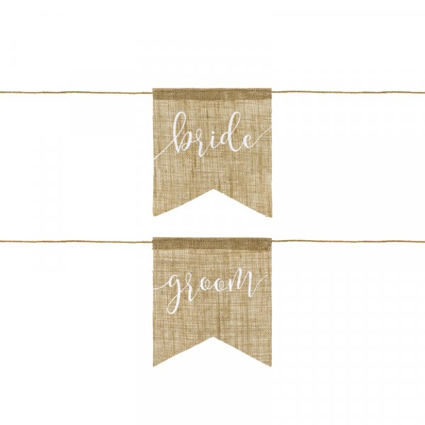 Stoldekorasjoner - Brud og brudgom - Jutestoff