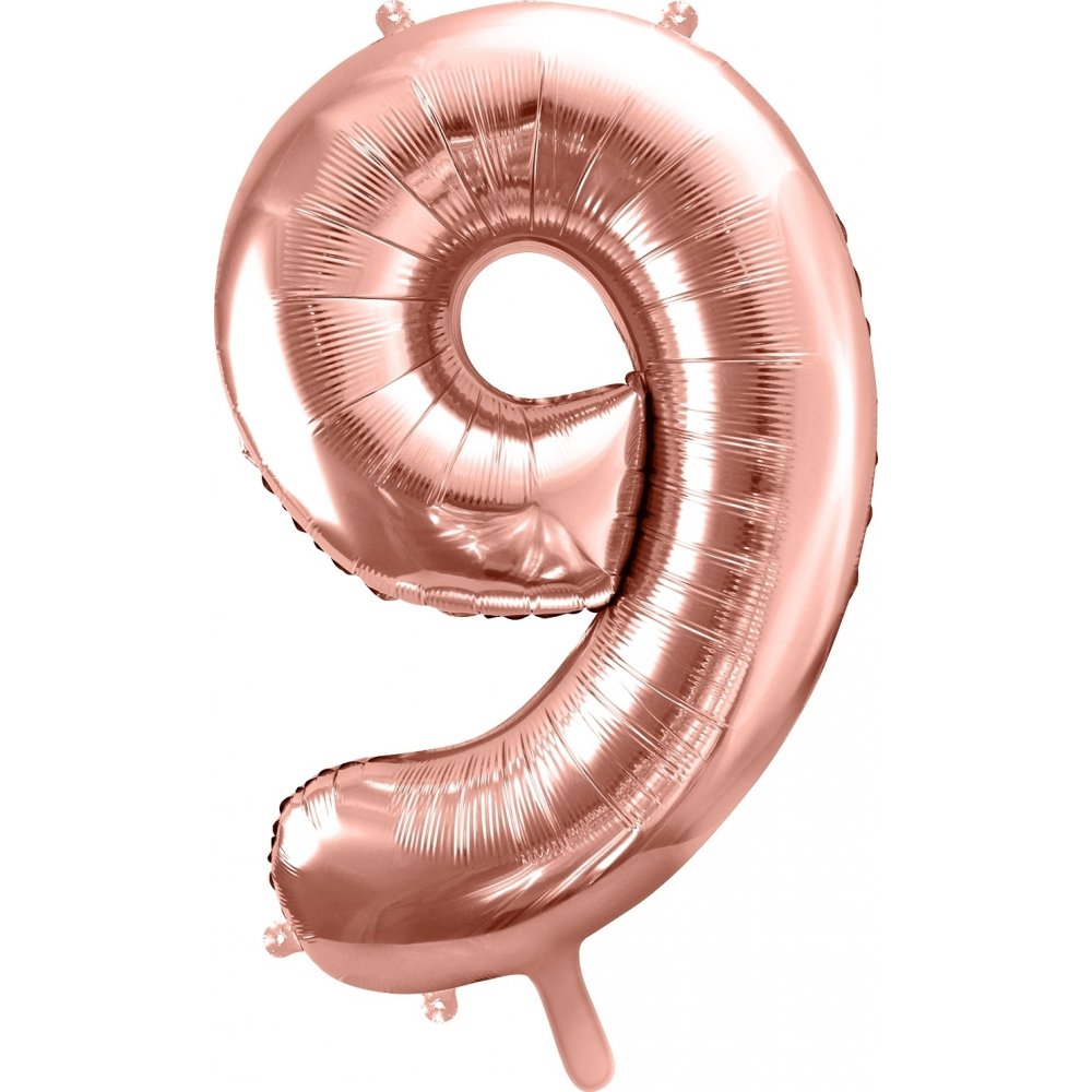Tallballong – Roségull – 86 cm – Tall: 9 – Tallballonger, Ballonger