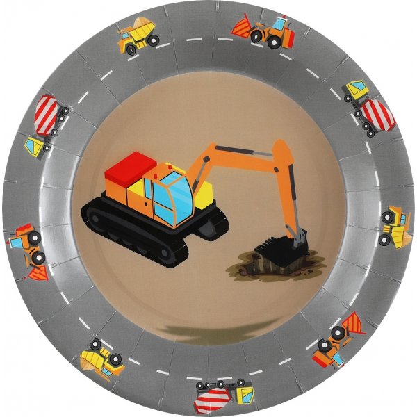 Papptallerken - Under konstruksjon - 10-pakning