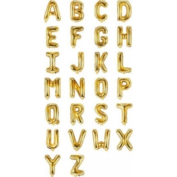 Bokstavballonger - Gull - 35 cm