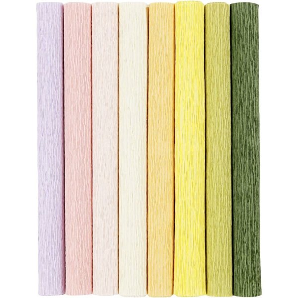 Kreppapir - Pastellmiks - 8 farger Kreppapir - Pastellmiks - 8 farger