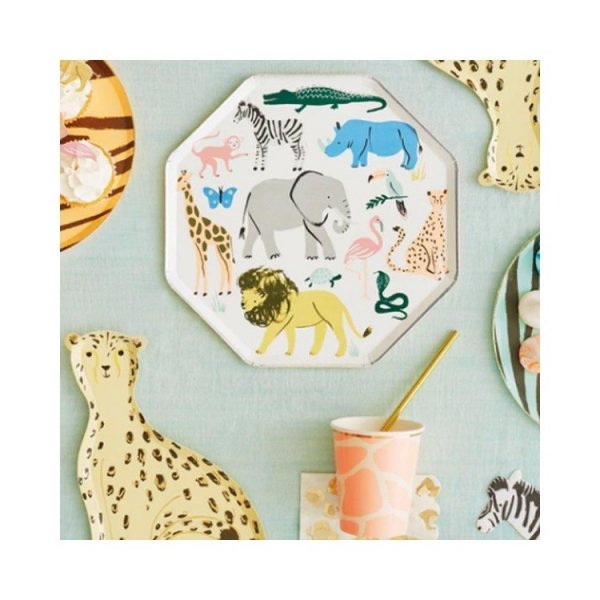 Papptallerkener - Safari - 25 cm - 8-pakning - Meri Meri Papptallerkener - Safari - 25 cm - 8-pakning - Meri Meri