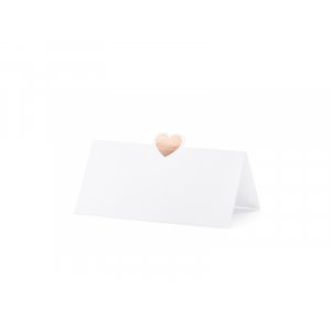Bordkort - Lite hjerte - Rosegull - 10-pakning