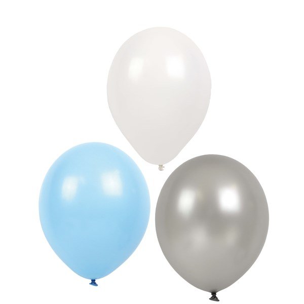 Ballonger - Blå/Sølv/Hvit - 9-pakning Ballonger - Blå/Sølv/Hvit - 9-pakning