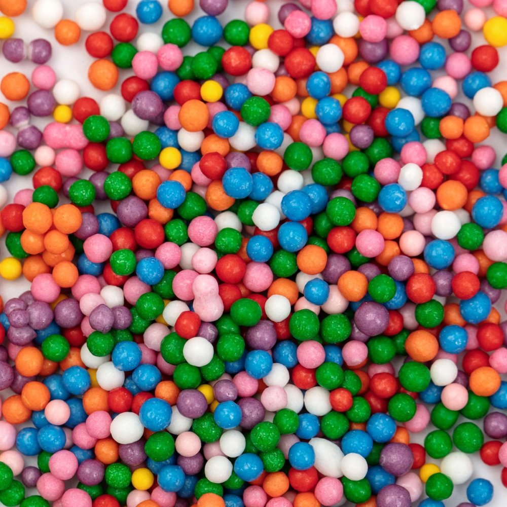 Sukkerperler – Mini – Regnbueblanding – 86 g – Strøssel, Sprinkles