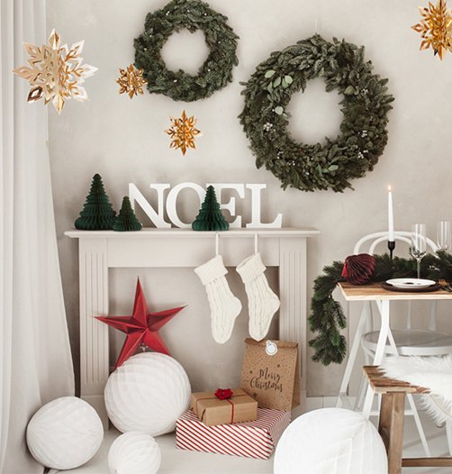 Julestrømpe - 34 cm - Hvit Julestrømpe - 34 cm - Hvit