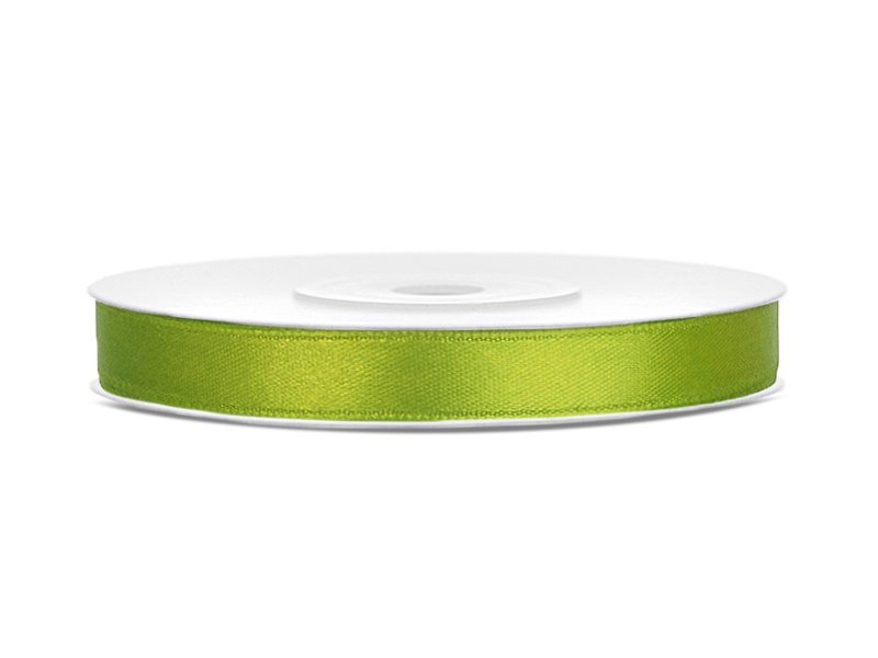 Satengbånd – Eplegrønt – (Bredde: 6 mm) – 25 meter