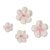 Sockerdekorationer - Mixade blommor - Rosa/Vit