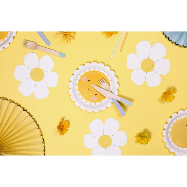 Servietter - Blomst - Hvit/Gul - 12-pakning Servietter - Blomst - Hvit/Gul - 12-pakning