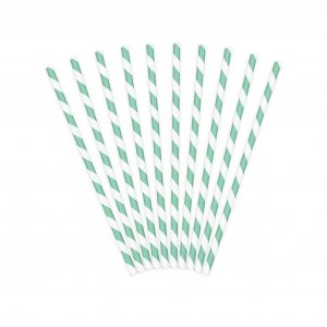 Sugerør - Stripete - Babyblå - 10 stk Sugerør - Stripete - Babyblå - 10 stk
