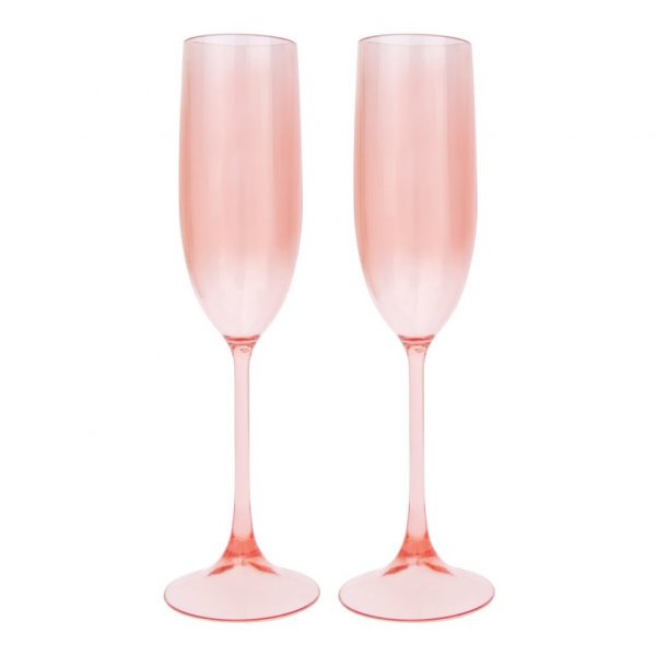 Champagneglass - Poolside - 2-pakning - Pudderrosa