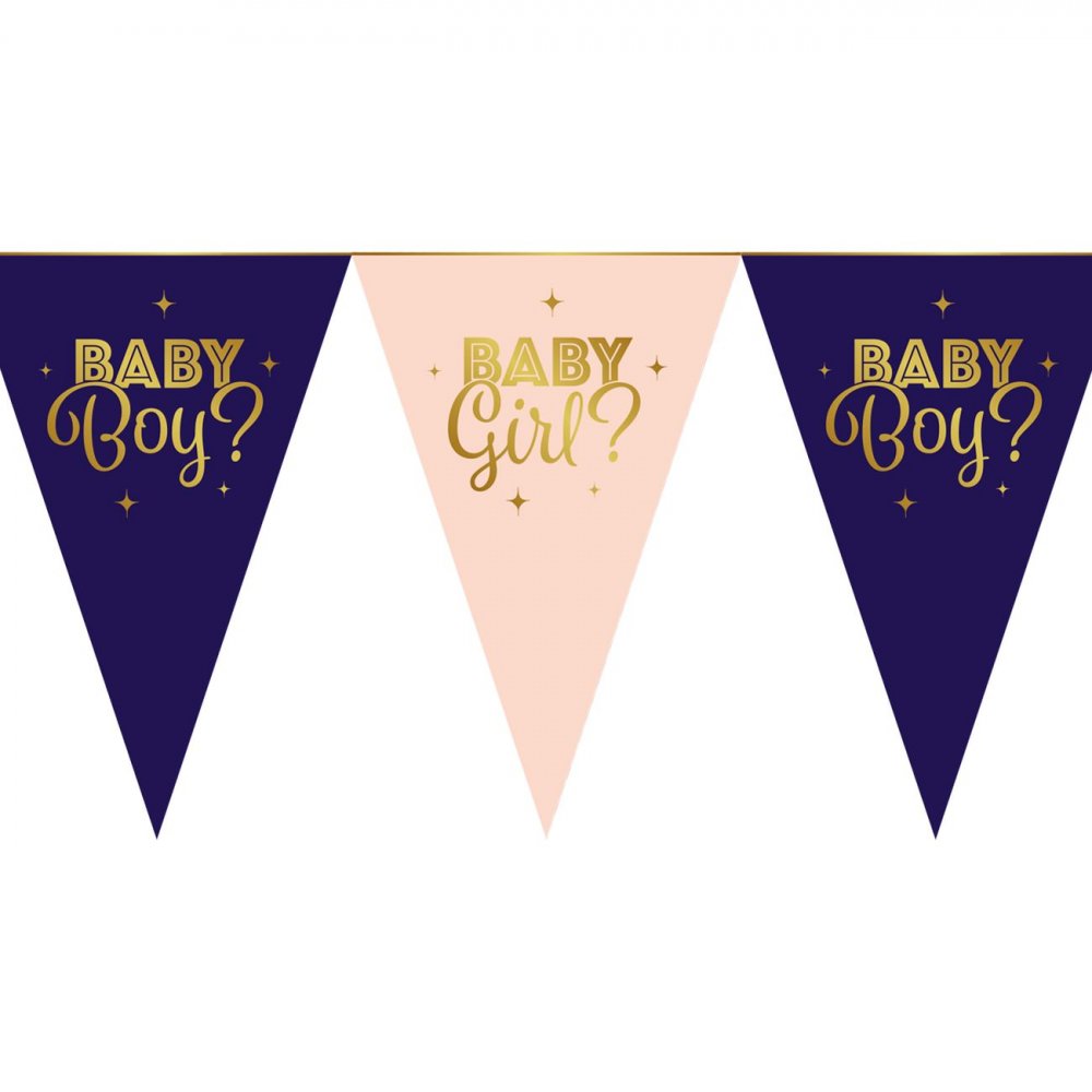 Girland – Kjønnsavsløring – 6 m – Dekorasjoner til kjønnsavsløring, Kjønnsavsløring, Baby Shower