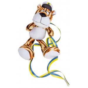 Studentdyr - Tiger - Bl�/Gul - 30 cm