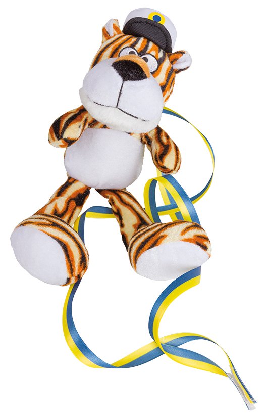 Studentdyr - Tiger - Blå/Gul - 30 cm - Studentdyr, Student
