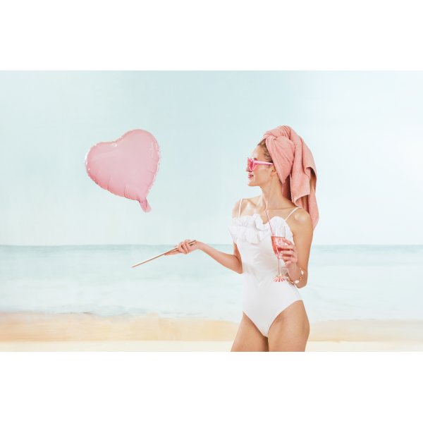 Folieballong - Lys rosa hjerte