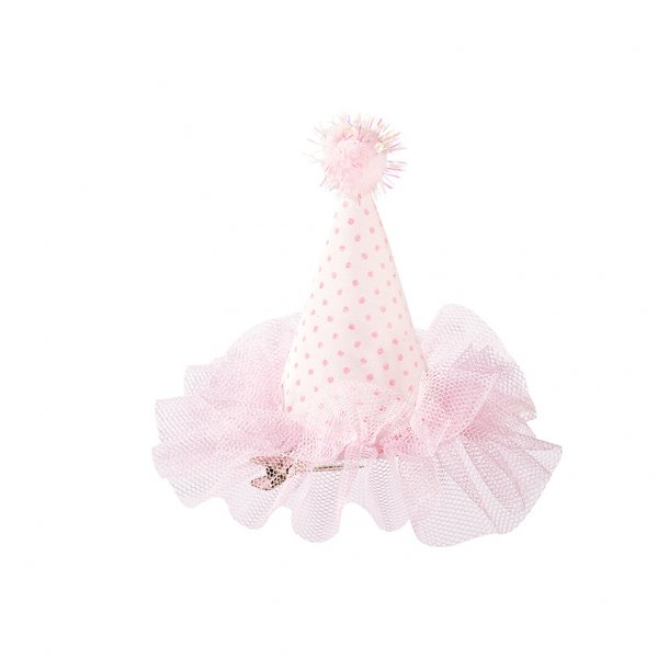 Festhatt - Mini - Rosa med polkaprikker