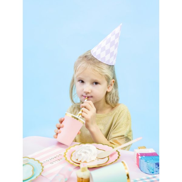 Desserttallerkener - Rosa - gullkant - 6-pakning Desserttallerkener - Rosa - gullkant - 6-pakning