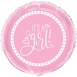 Folieballong - Det er en jente - Rosa hjerter
