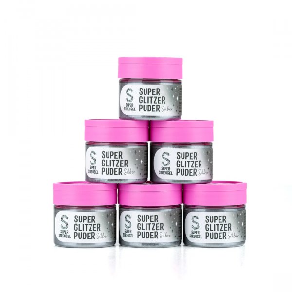 Spiselig glitter - Super Streusel - SuperLustreDust - S�lv - 10 g