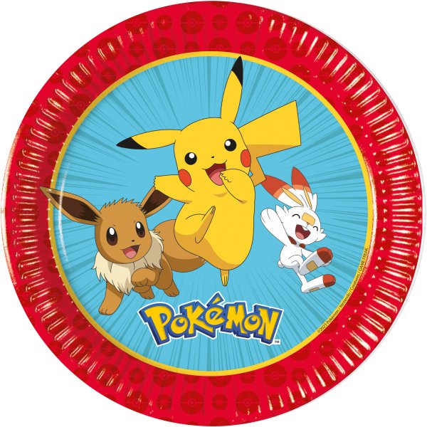 Papptallerkener - Pokémon - 20 cm - 8-pakning Papptallerkener - Pokémon - 20 cm - 8-pakning