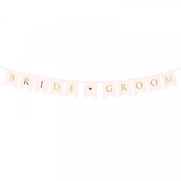 Vimpel - Brudgom - Lys rosa/gull Vimpel - Brudgom - Lys rosa/gull