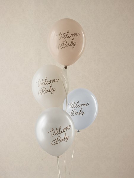 Ballonger Velkommen Baby - Blå mix - 30 cm Ballonger Velkommen Baby - Blå mix - 30 cm