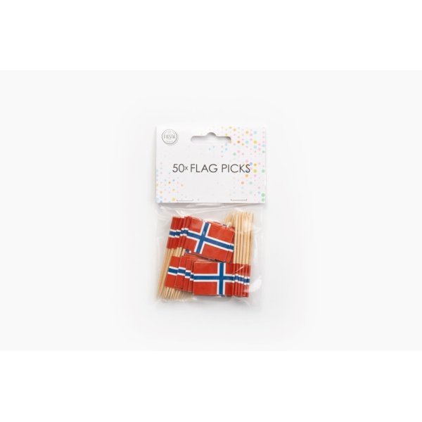 Partypicks - Flagg - Norge - 50 stk Partypicks - Flagg - Norge - 50 stk