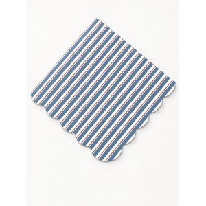 Servietter - Striper Bl�/Hvit/R�d - Lavendelbl� - 16-pakning