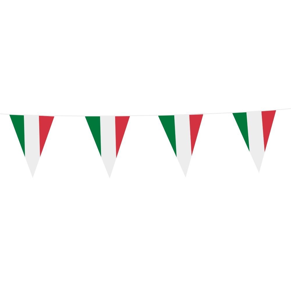 Flagggirlander - Italia - 20x30 cm flagg - 10 m - Vimpler, Hengende dekorasjoner