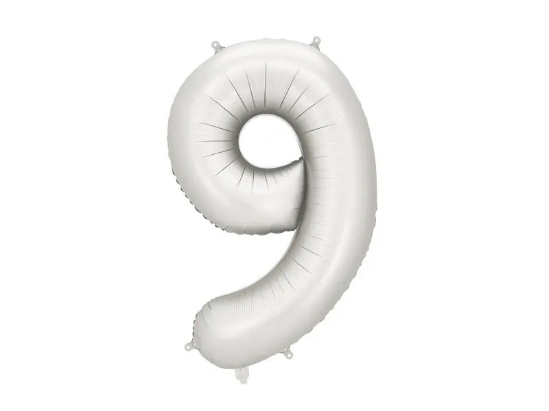 Tallballong – Matt sølv – 86 cm – Tall: 9 – Tallballonger, Ballonger