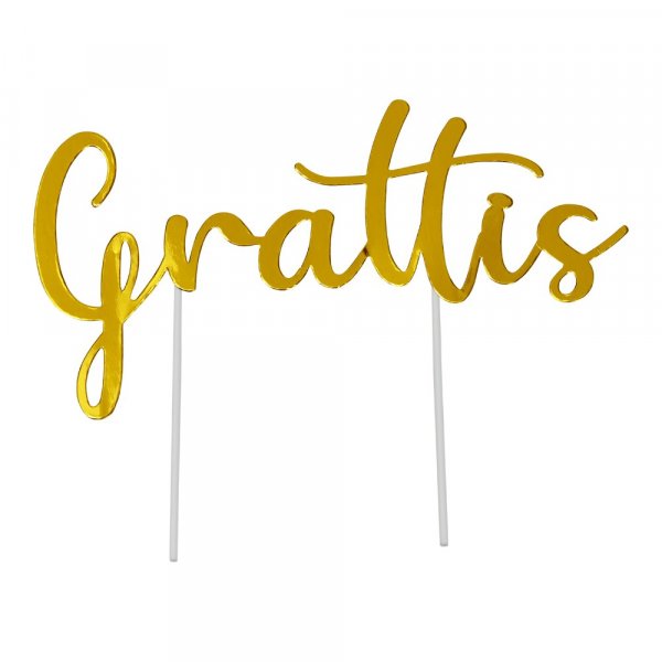 Kaketopper - Gratulerer - Gull Kaketopper - Gratulerer - Gull