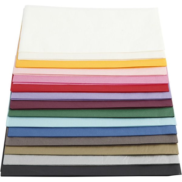 Silkepapir - 30 ark - Assorterte farger Silkepapir - 30 ark - Assorterte farger