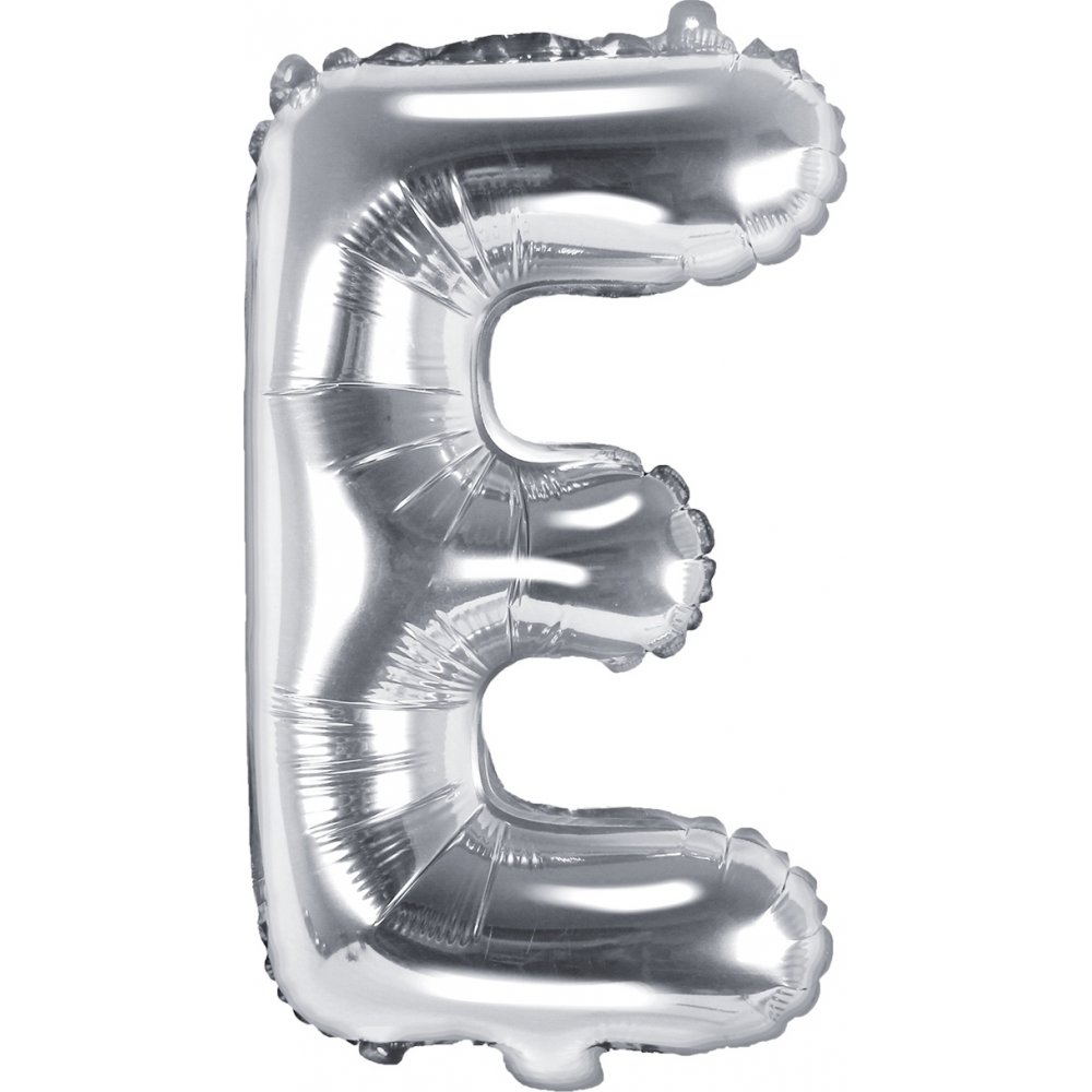 Bokstavballonger – Sølv – 35 cm – Bokstav: E – Bokstavballonger, Ballonger