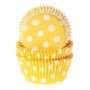Muffinsformer - Gule med hvite prikker - 50-pakning Muffinsformer - Gule med hvite prikker - 50-pakning