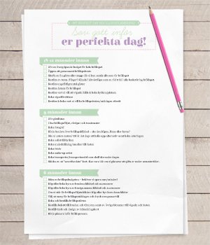 Sjekkliste - Bryllup Sjekkliste - Bryllup