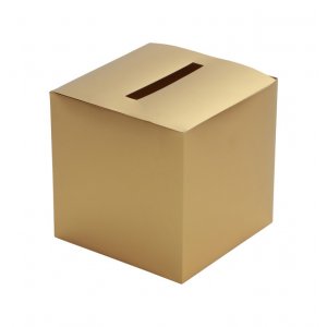 Kortboks - Kort - Gull - 23x23x23cm Kortboks - Kort - Gull - 23x23x23cm