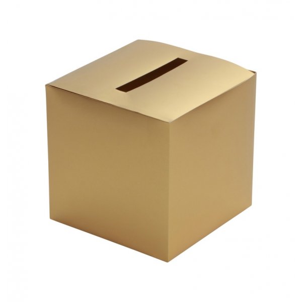 Kortboks - Kort - Gull - 23x23x23cm Kortboks - Kort - Gull - 23x23x23cm