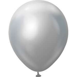 Ballonger ensfargede - Premium 45 cm - Slvkrom