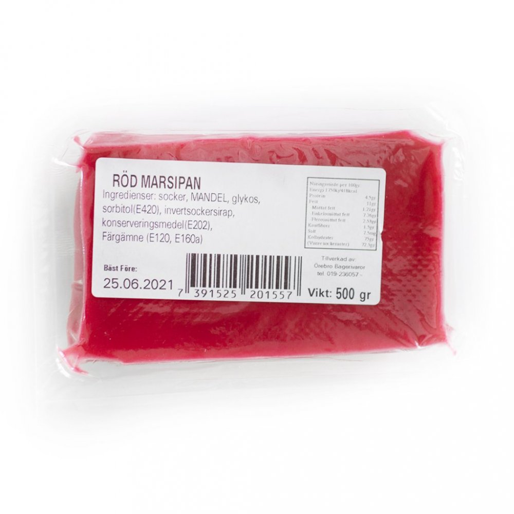 Marsipan - 500g - Rød - Marsipan