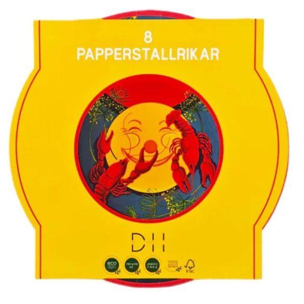 Papirtallerkener - Krepsdesign - 23 cm - 8-pakning Papirtallerkener - Krepsdesign - 23 cm - 8-pakning