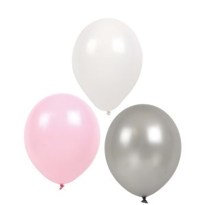 Ballonger - Rosa/Hvit/Sølv - 9-pakning Ballonger - Rosa/Hvit/Sølv - 9-pakning