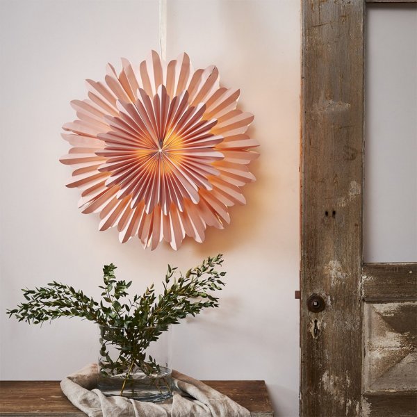 Julestjerne - KRYSTALL 50 cm - Rosa
