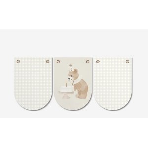 Vimpelgirlander - Bursdagsbj�rn - Lavendelbl� - 3,5m