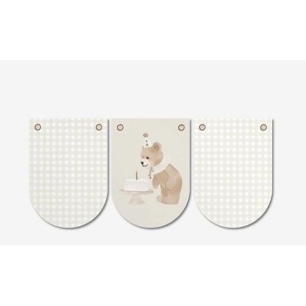 Vimpelgirlander - Bursdagsbjørn - Lavendelblå - 3,5m Vimpelgirlander - Bursdagsbjørn - Lavendelblå - 3,5m