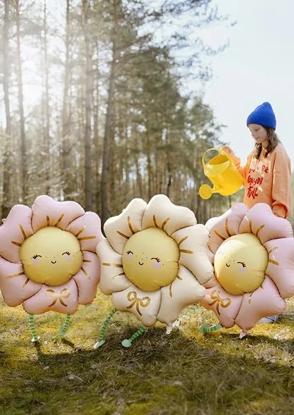 Folieballong - Blomst - Rosa/Gul Folieballong - Blomst - Rosa/Gul