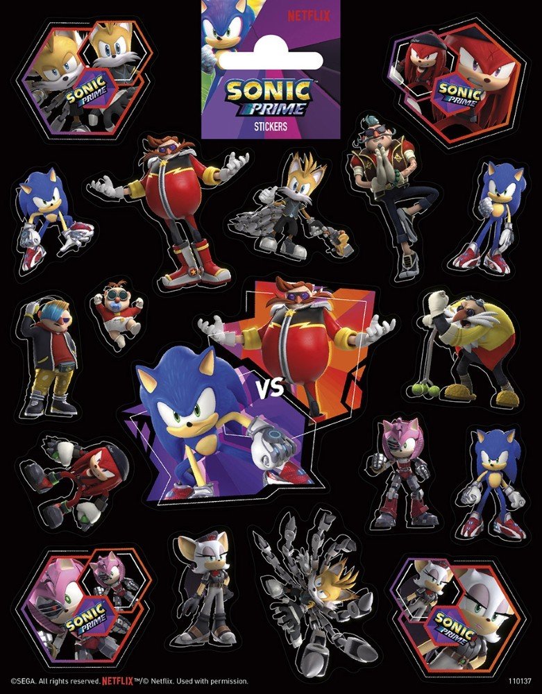 Klistremerker - Sonic - 18 stk - Tatoveringer