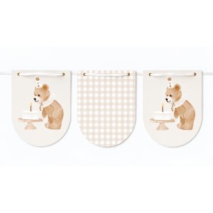 Vimpelgirlander - Bursdagsbj�rn - Lavendelbl� - 3,5m