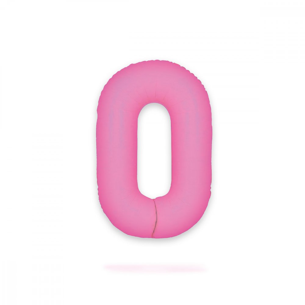 Ballongnummer – Neonrosa – 86 cm – Nummer: 0 – Tallballonger, Ballonger